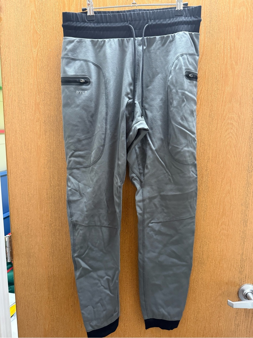 BYLT Basics Men's Gray Elastic-Waist Performance Joggers